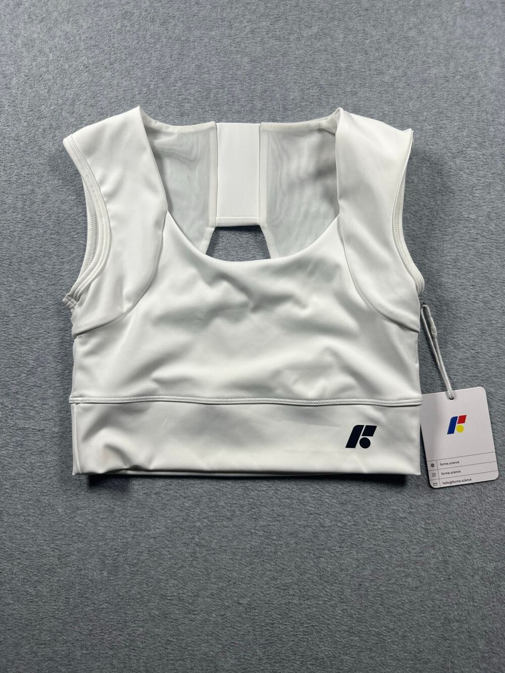 Forme Science Revive Sports Bra Women's Large White Correcting Back Support NWT